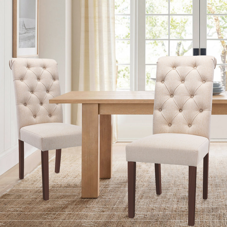 Andover Mills™ Bookout Tufted Upholstered Wooden Dining Chairs